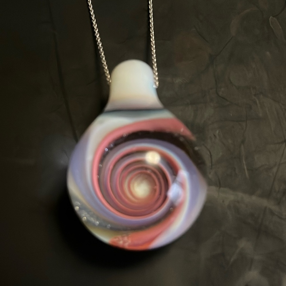 COPY - Vortex Blown Art Glass Pendant purple pink UV Color Shifting